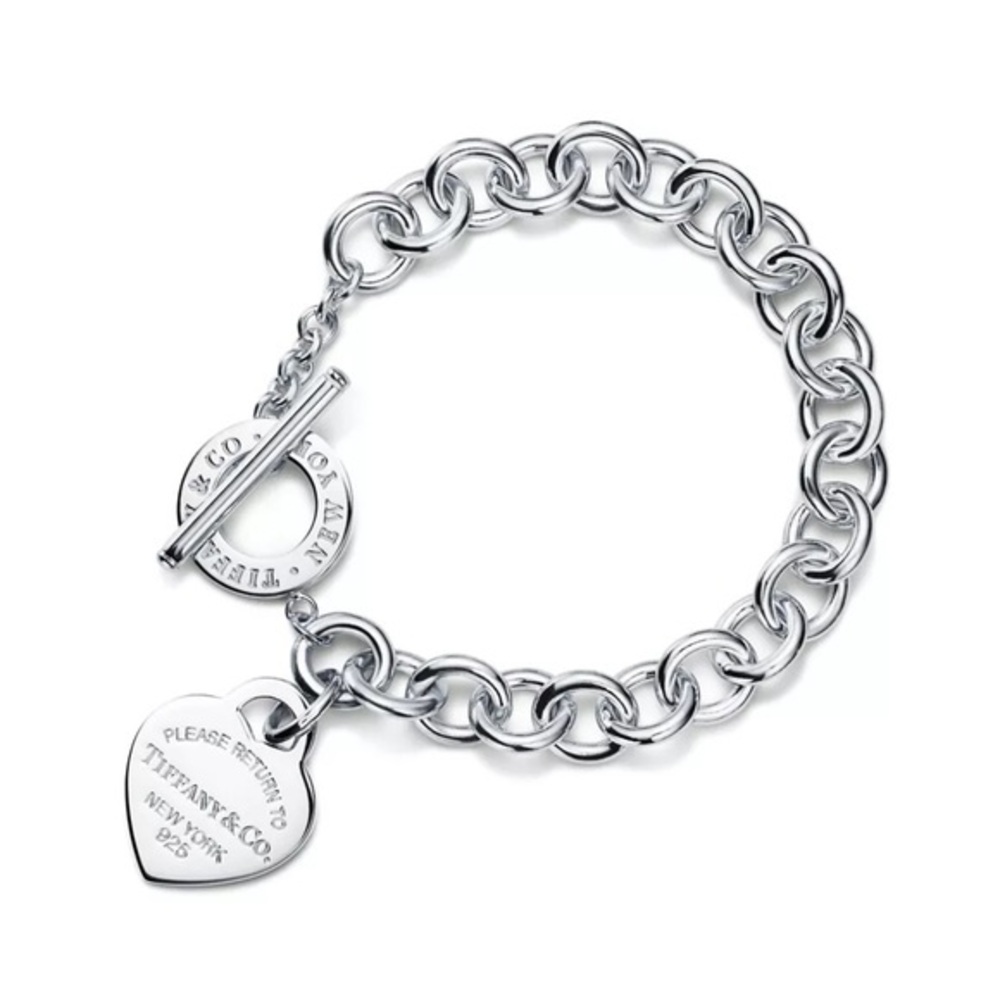 Tiffany & Co. Silver Heart Tag Bracelet, Worn Once